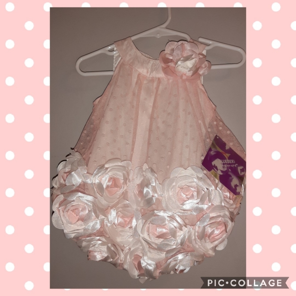 🆕️ Blueberi Boulevard Rosette Embellished Romper